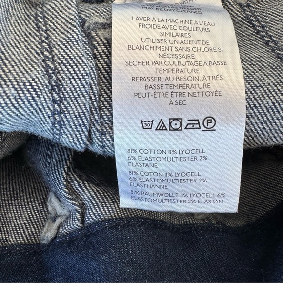 New Anthropologie The Colette Crop Wide-Leg Jeans Maeve Dark Blue 26 - Picture 7 of 10